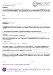 Form 12 Individual Data consent form