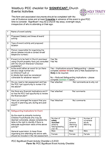 Form 1a PCC SIGNIFICANT event or activity checklist V2 2022